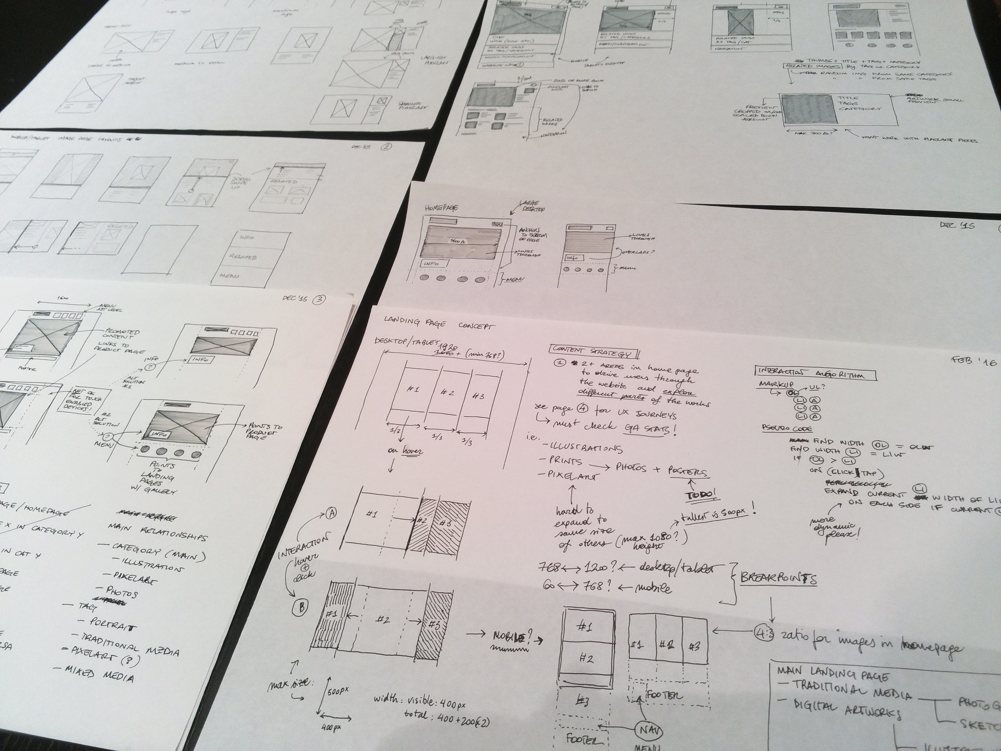 New Portfolio Wireframes Sketches